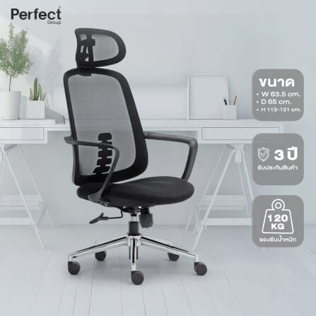 เก้าอี้ทำงานเพื่อสุขภาพ Perfect DRAGONFLY SERIES  รุ่น 501 สีดำ ตัวสูง_8